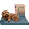 FurHaven Large Orthopedic Dog Bed Pinsonic Quilted Paw L Shaped Chaise w/Removable Washable Cover - Bluestone, Large