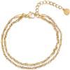 day berlin day.berlin bracciale Twist da donna placcato oro 18k, a doppio filo ritorto, 15,5+5cm regolabile, acciaio inox 316L, senza nichel e resistente all'acqua