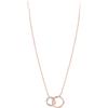 day berlin day.berlin collana Tori da donna placcata oro rosa 18k, 45+5cm regolabile, maglia sottile con due anelli 8mm e 10mm, acciaio inox 316L, senza nichel e resistente all'acqua