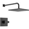 Delta Faucet Raincan T14268-BL-PP - Set di guarnizioni per valvola doccia quadrata a singola funzione, colore nero, soffione doccia a pioggia, kit per doccia Delta nero opaco, T14268-BL-PP