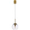 Redo Group Italia Srl Lampadario a sospensione Global d.15 cm oro satin con sfera trasparente 1XE27 EDO01-3163/20