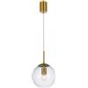 Redo Group Italia Srl Lampadario a sospensione Global d.20 cm oro satin con sfera trasparente 1XE27 EDO01-3165/20