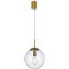 Redo Group Italia Srl Lampadario a sospensione Global d.25 cm oro satin con sfera trasparente 1XE27 EDO01-3167/20