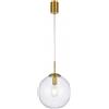 Redo Group Italia Srl Lampadario a sospensione Global d.30 cm oro satin con sfera trasparente 1XE27 EDO01-3169/20