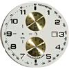 Miyota Quadrante chrono Miyota OS60 bianco cifre arabe dorate 35,50 mm Portoghese