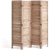 VEVOR Divisorio in Legno per Ambienti, Alto 1700 mm Divisorio in Legno con Persiane per Interni a 4 Pannelli, Divisorio Decorativo Portatile, per Separazione di Ambienti, Ristorante e Camera da Letto