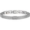 Breil, Collezione Black Diamond, Bracciale Uomo in Acciaio Specchiato, con Diamante Naturale, Pratica Chiusura a Moschettone, Idee Regalo Uomo, Lunghezza Regolabile 17.5-22 cm, Silver