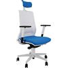 Unisit Poltrona semidirezionale Light LLBPG blu chiaro/bianco c/bracc. regolabili+pogg