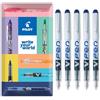Pilot V PEN - Penna stilografica usa e getta cancellabile, punta punta da 0,6 mm, linea media, confezione da 5 pezzi, inchiostro blu
