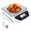 LAIJIANG Bilancia Cucina Digitale1 Gr Max 30 kg, Bilancia Professionale Alimenti Tara con 6 unità Display LCD Funzione PCS Tare Peso per Cuocere Cucina USB/Batterie (Bianco,30kg)
