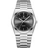 Poedagar Orologio da polso da uomo, al quarzo, impermeabile, luminoso, con data, settimana, alla moda, business, classico, in acciaio inox, orologio da uomo (Silver Black)
