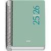 Dohe - Agenda scolastica 2025 2026 - Giorno per pagina, formato A6 (12 x 17 cm), spagnolo e inglese, da settembre a giugno, rilegatura a spirale, copertina flessibile - ESENCIAL verde