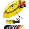 Repel Umbrella Repel Ombrello Pieghevole Antivento - Facile Apertura Automatica - Ombrello Pioggia Compatto e Durevole, Struttura in Fibra di Vetro Resistente, Cupola Impermeabile - Adatto a uno Zaino o a una Borsa