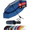 Repel Umbrella Repel Ombrello Pieghevole Antivento - Facile Apertura Automatica - Ombrello Pioggia Compatto e Durevole, Struttura in Fibra di Vetro Resistente, Cupola Impermeabile - Adatto a uno Zaino o a una Borsa
