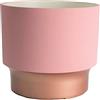 The HC Companies Vaso rotondo in plastica di alta qualità, 17,8 cm, fard con fondo in rame