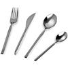 Barazzoni, Set di Posate da Tavola Modello Lapislazzuli, Monoblocco in acciaio inox 18/10, per 6 persone, 24 pezzi: 6 forchette, 6 cucchiai, 6 coltelli, 6 cucchiaini da tè, Lavabili in Lavastoviglie