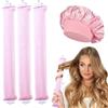 MPXEAVG 3 Pcs Heatless Hair Curler, Arricciacapelli Durante la Notte, Ricci Senza Calore con Ganci, Riccioli Senza Calore, Riccioli Grandi (Rosa + Berretto da notte)