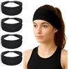 YBEATY Confezione da 4 fasce larghe per capelli da donna, elastiche, alla moda, bohémien, spesse, grandi, per sport africani, yoga, accessori per capelli per ragazze che corrono