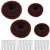 HZYUEKUN 4 elastici per capelli a ciambella, con 30 forcine nere a forma di U, per ballerine, ballerine, chignon, accessori per capelli (marrone scuro)