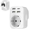 Hoppac 5 in 1 Adattatore Presa Inglese, Adattatore Tipo G Con 3 USB A e 1 USB C, Adattatore UK per Irlande, Hong Kong, Singapore, Malesia, Malta, Cipro, Emirati Arabi Uniti, Qatar, Pakistan