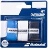 Babolat, My Overgrip, Fascia per Il Manico della Racchetta, Confezione da 3, Colori Nero, Blu, Bianco, Taglia Unica