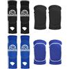 PATIKIL Set Ginocchiere Maniche Pallavolo, 4 Coppie Ginocchiere Avambraccio con Cuscinetti Protezione Cuscinettibraccio Pallavolo Foro Pollice per Uomini Donne,(4.1/3.9 Nero, Blu)