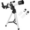 Luqeeg Telescopio astronomico portatile con apertura 40 mm, lunghezza focale 400 mm, telescopio rifrattore astronomico professionale, telescopio per adulti e bambini principianti