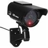 JUSTOP Telecamera CCTV fittizia per esterni/interni impermeabile con luce LED di realtà solare o alimentata a batteria - nera