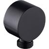 IGTOPS Raccordo universale da parete 1/2 per doccia e sistemi doccia (Black - Round)