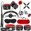 Riiriou Set Bondage SM per Coppie Set Completo con Benda Plug Anale Palla da Bocca e Frusta di Piume d'Oca Giocattolo Bondage Premium per Principianti e Professionisti Kit SM Estremo per Giochi Erotici