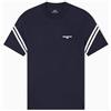 Armani Exchange Maglietta da Uomo, a Righe, con Logo Rotondo, Colore Blu, S, Navy Scuro, S