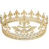 LEEMASING Corona da uomo o da ballo di fine anno, decorazione medievale reale per cosplay, ritorno a casa, ballo di fine anno, decorazioni (Oro)