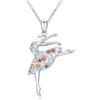 OHAYOO Collana da ginnastica per ragazze, in argento sterling 925, da ginnastica, da ginnastica, da ginnastica, da donna, da ragazza, Argento sterling, Zirconia cubica (B)