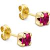 Orovi Orecchini Donna Oro Giallo 9KT Orecchini a Lobo quadrati con Rubini rosso, gioiello anallergico confezionato in un elegante astuccio portagioie