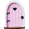 Pchnfei Mini porta per albero da giardino fatata 3D a strisce rosa, porta in miniatura per piccole case da favola, terrario bonsai, micro paesaggio, decorazione in miniatura accessori