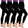 Lancry 4 paia di collant senza piedi 60D per donne e ragazze, in microfibra opaca, senza piedi, colore: nero, Nero , 3XL
