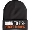 Purple Print House Cappello da uomo con stampa viola Casa Born to Fish, regalo divertente per lui, inverno freddo pesca papà nonno Cap marito Nero Taglia unica