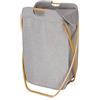 Möve Bamboo - Cesto portabiancheria Pieghevole, 39 x 46 x 66 cm, in bambù con Tela, Colore Grigio