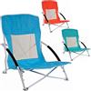 FER Sedia da spiaggia metallica pieghevole, 60 x 55 x 64 cm, colori assortiti