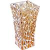 Puremagics Vaso da fiori in cristallo dorato con texture unica a forma di ghiacciaio, alto 30 cm, resistente, grande vaso da fiori per tavolo da pranzo, cucina, ufficio, casa, mensola, matrimonio, soggiorno