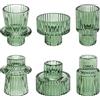 Doolitt Porta Candele Set, Portacandele da Tavolo, Moderni Vetro Decorazione, Porta Tealight Candle Holder,Cristallo per Casa, Cena, Matrimonio, Festa, Festival (6, Verde)