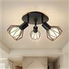 Sweier Faretti da soffitto, lampada da soffitto industriale E14 con faretti regolabili e girevoli, adatto senza lampadina, per sala da pranzo camera da letto
