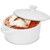 Hioph Pirottino con coperchio, 283,5 g, in porcellana bianca, piatti da soufflé in ceramica