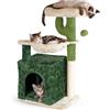 AqpetFriends Mexico Tiragraffi in Sisal 75 cm - Tiragraffi con Cuccia, Amaca e Piani Multilivello