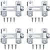 LUCKNIGHT Set di 4 chiavistelli in acciaio inox, chiusura a linguetta in argento, chiusura per porte e finestre, serratura a scorrimento, serratura per tutti i tipi di porte interne, blocco porta per porte,