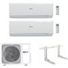 Hec by Haier Climatizzatore Dual Split Serie Tide R 9+9 2HEC35RECO-OUM Inverter Wi-Fi R-32 Classe A++ con Staffa ,