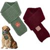 FINGERINSPIRE 2Pz Sciarpa Lavorata a Maglia in Poliestere per Cani 940x90x2mm Sciarpa Natalizia Invernale in Maglia Calda Rossa e Verde per Cani di Piccola Media e Grande Taglia