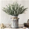 LESING Fiori di lavanda artificiali con vaso decorativo in metallo, stile rustico, fiori vintage per la decorazione della casa o di una fattoria (motivo a cuore, bianco)
