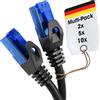 KabelDirekt - 10x 5m - Câble Ethernet, Câble Réseau, RJ45/LAN, disponible en 0,25-30m (10Gbps, Vitesse de fibre optique pour les réseaux Gigabit, commutateur, routeur, modem, noir/bleu)