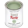bianco Shabby Bianco Forte - Verde Salvia - (1L) Vernice a Gesso con Finitura/Protettivo 2-in-1: Chalk Paint Super Resistente per Mobili, Pareti e Porte - Asciugatura Rapida, Interni/Esterni, Opaca
